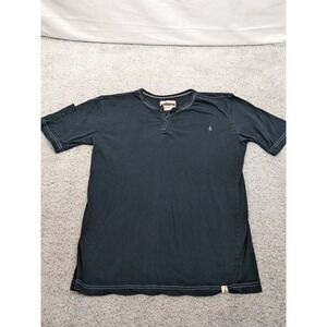 Vtg Altamont Apparel Medium Henley T-Shirt Black Skate Graphic Distressed Y2K